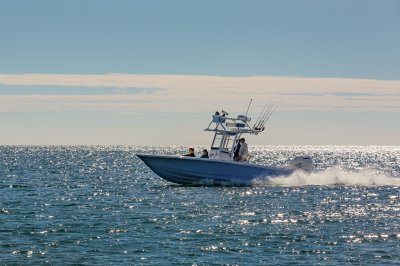 2027 R266 Cayman Sky Deck Running in Open Ocean