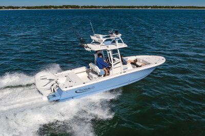 2027 R266 Cayman Sky Deck Running in Ocean