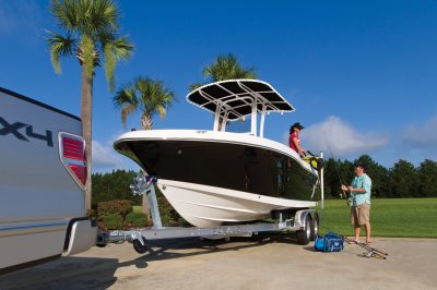 2025 R200 Boat on Trailer Outside