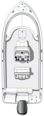 Overhead view of the  Robalo R222 