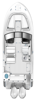 Overhead view of the  Robalo R257 