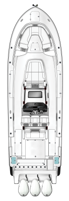 Overhead view of the  Robalo R360 