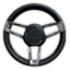 Black Leather Wrapped Steering Wheel with Robalo Logo