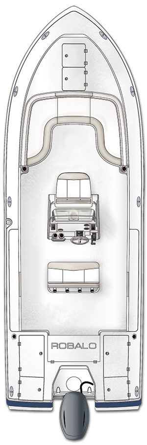 Overhead view of the  Robalo 266 Cayman 